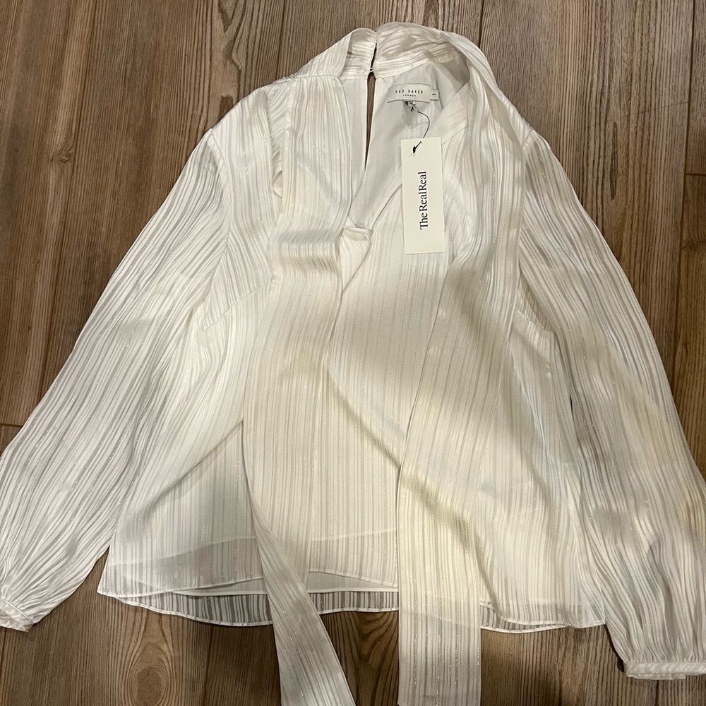 Ted Baker Ivory Pleated Blouse